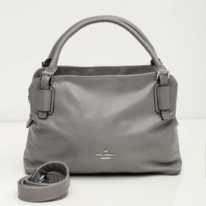 Grey Eco Leather Longitudinal Bag