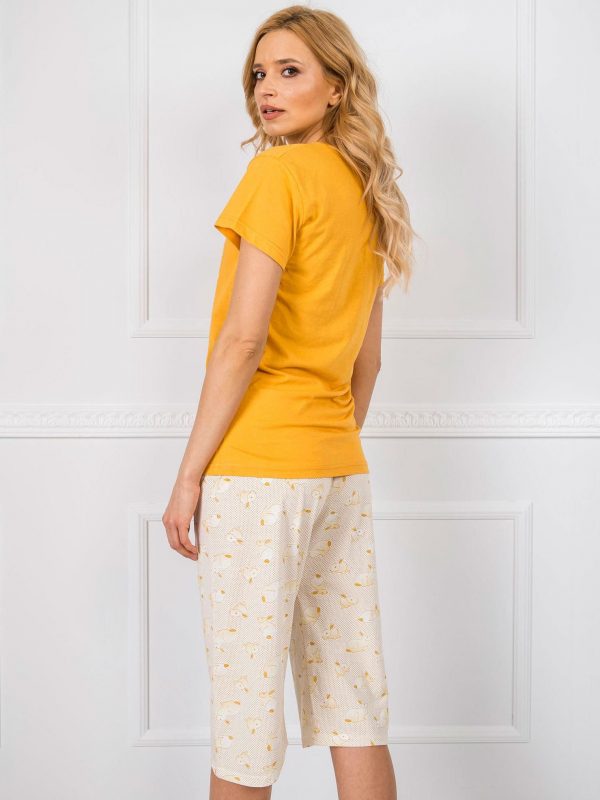 Yellow Cotton Ladies Pajamas