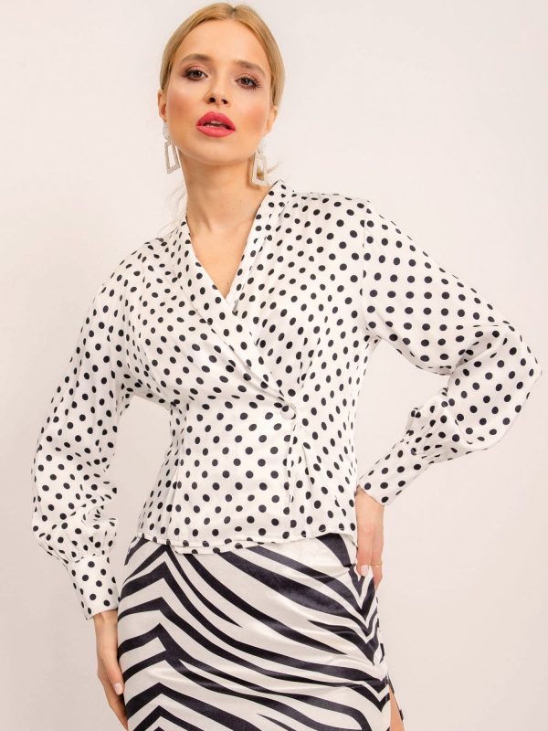 BSL White & Black Polka Dot Blouse