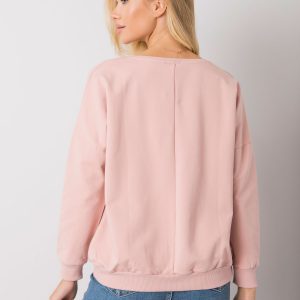 Dirty pink sweatshirt for women without hood Alodia