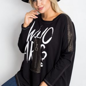 Black Plus Size Lounge Sweatshirt