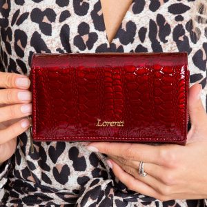 Burgundy Patent Ladies Leather Wallet