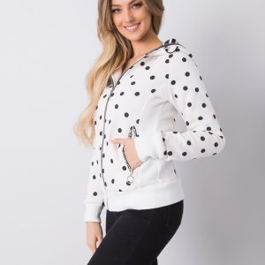 White capital polka dot hoodie