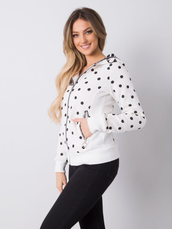 White capital polka dot hoodie