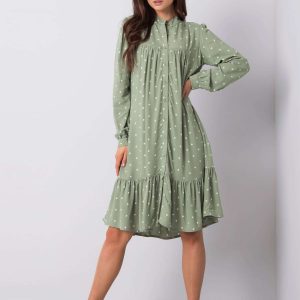 Green polka dot dress Hevy