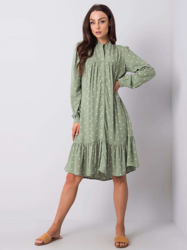 Green polka dot dress Hevy