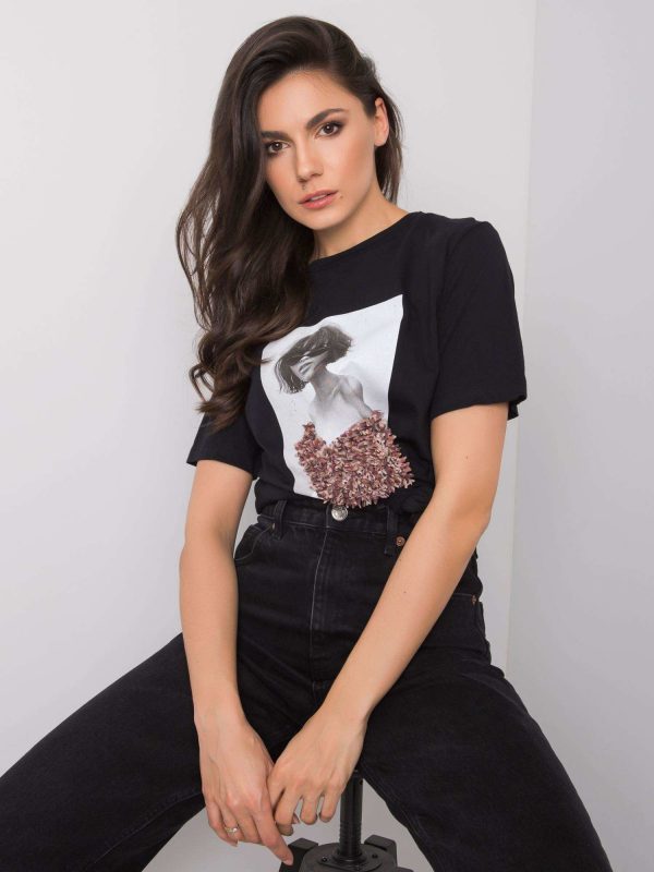 Black Audre Cotton T-Shirt