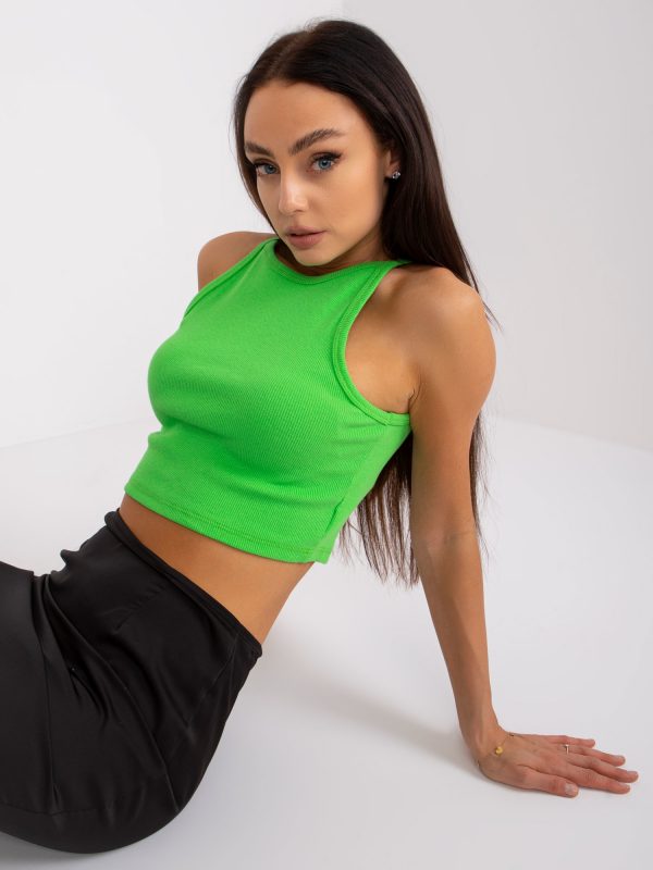 Light green ribbed top Margo RUE PARIS