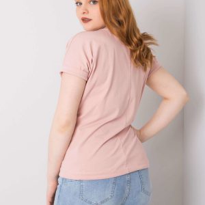 Dirty pink plus size blouse with rhinestones Luce