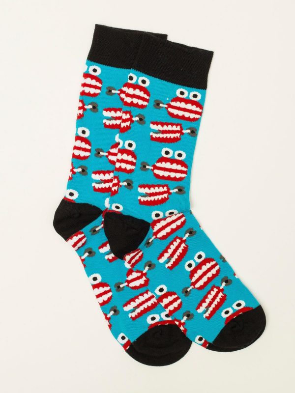 Blue Printed Men's Socks