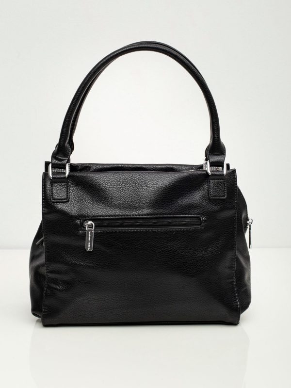 Black Eco Leather Shoulder Bag