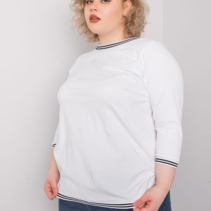 White Plus Size Blouse Pearl