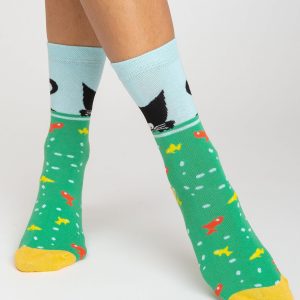 Green Pattern Women Socks