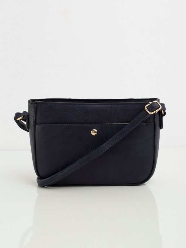 Navy blue eco leather ladies handbag