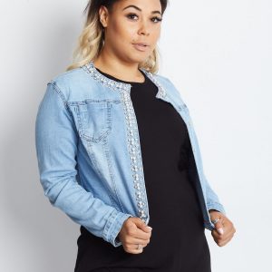 Shimmers Plus Size Blue Denim Jacket