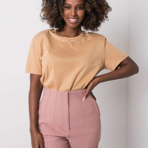 Beige Cotton T-Shirt Jill