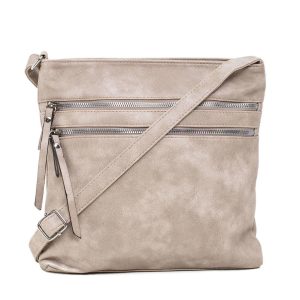 Dark beige handbag with pockets