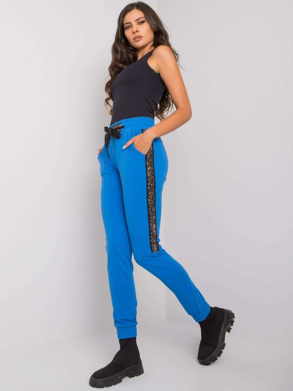 Blue sweatpants with Giulia applique