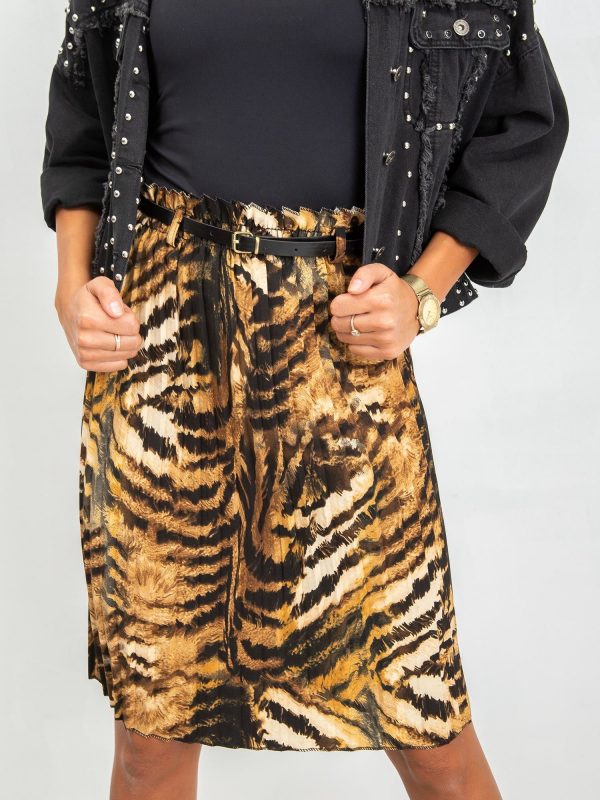 RUE PARIS Brown Muffin skirt