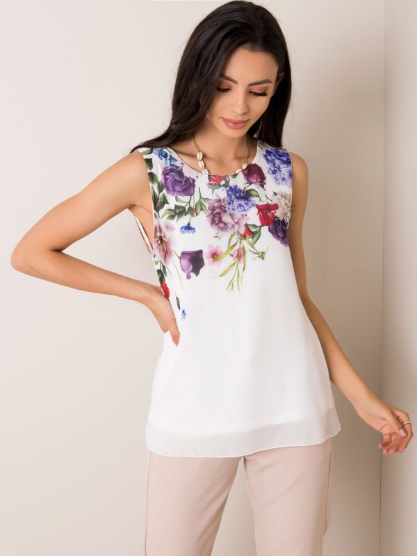 White blouse Roses SUBLEVEL