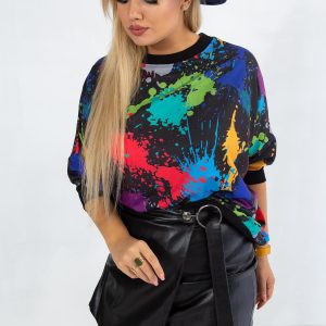 Black plus size sweatshirt Splash