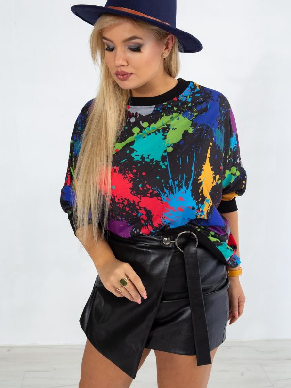 Black plus size sweatshirt Splash