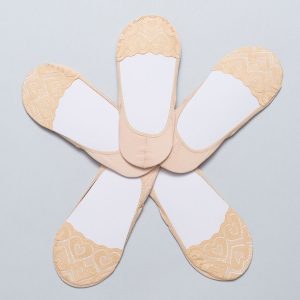 10 PCS Beige feet socks in hearts 5-pack