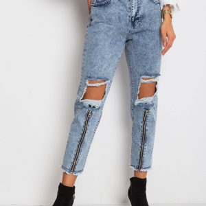 RUE PARIS Light Blue Crystal Jeans