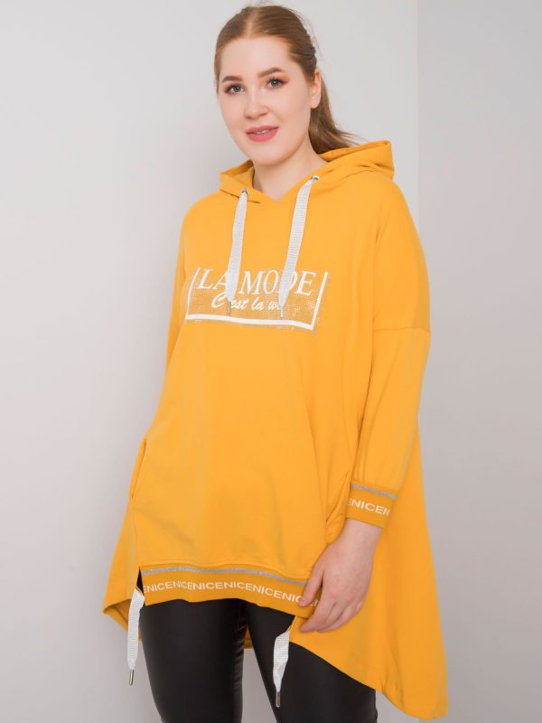 Dark Yellow Hoodie with Belina Applique