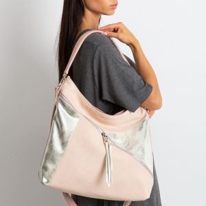 Pink bag with silver inserts