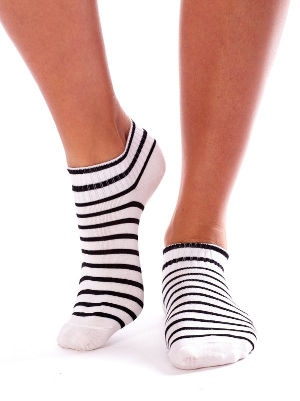 White Striped Short Socks 3-Pack