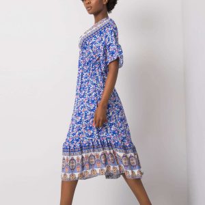 Blue Patterned Selkie Dress