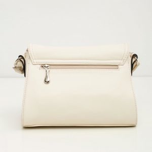 Cream eco-leather women's handbag