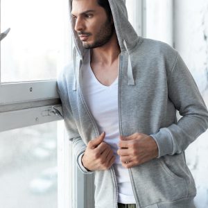 Grey Hooded Men's Sweatshirt