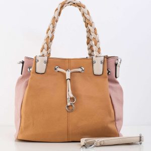 Beige bag with braided handles