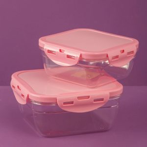 Pink Square Food Container