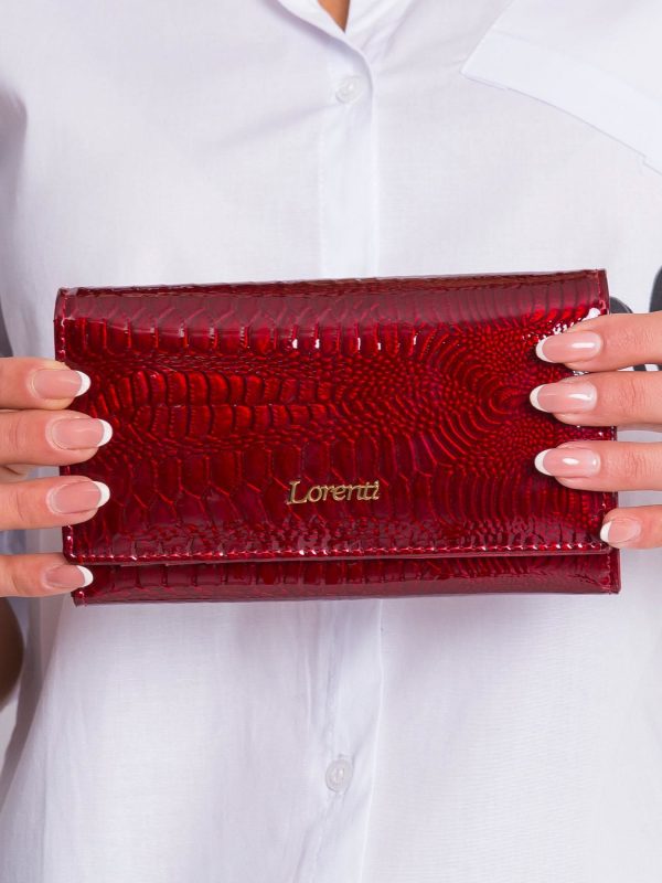 Dark Red Patent Leather Wallet