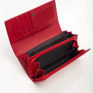 Red women's eco-leather wallet