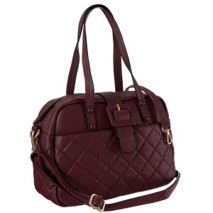 Burgundy eco leather handbag