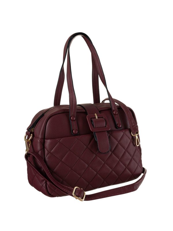 Burgundy eco leather handbag