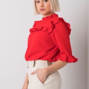 Red blouse with frills Limassol RUE PARIS