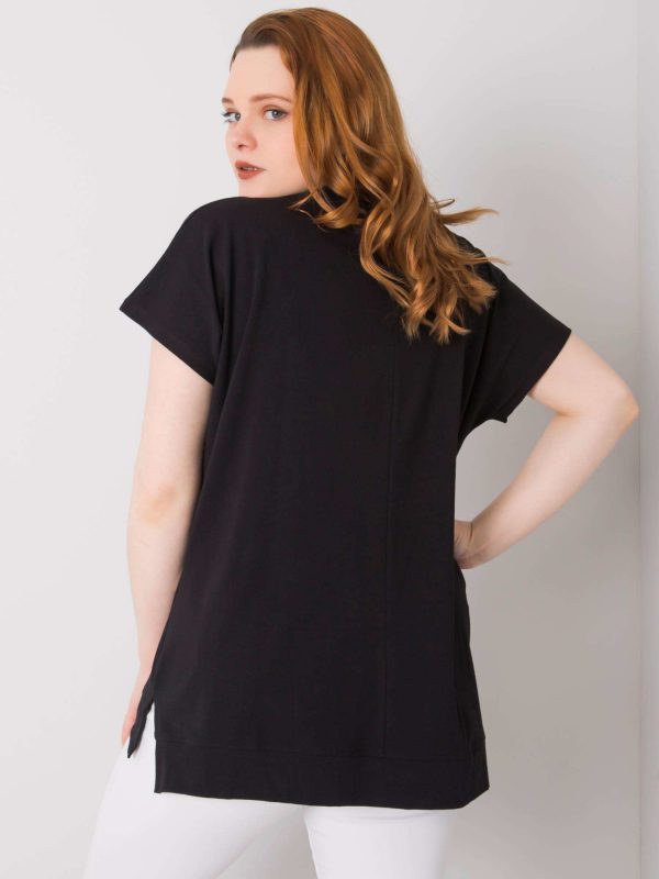 Black Plus Size Mallory Cotton Blouse