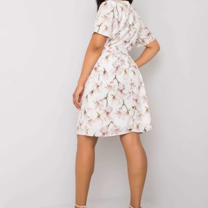 White Patterned Plus Size Dress Celene