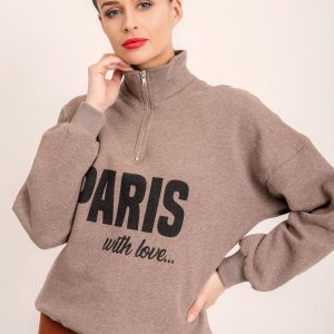 BSL Dark beige sweatshirt with inscription