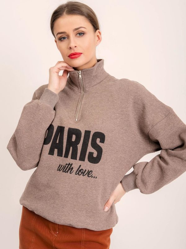 BSL Dark beige sweatshirt with inscription