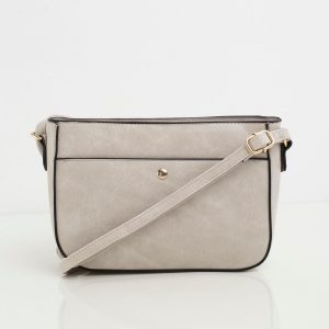 Light grey eco leather ladies handbag