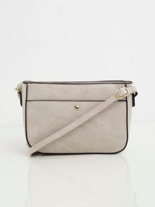 Light grey eco leather ladies handbag