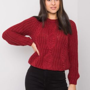 Burgundy knitted sweater Axton RUE PARIS