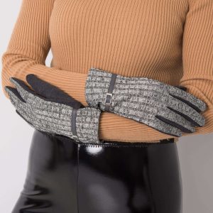 Grey melange touch gloves