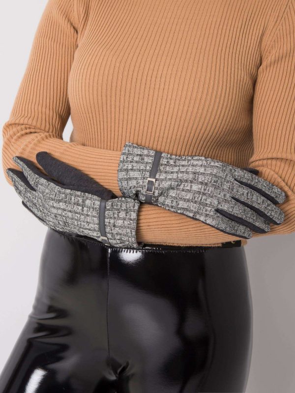 Grey melange touch gloves